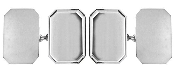 Sterling silver rectangular cuff links 31976