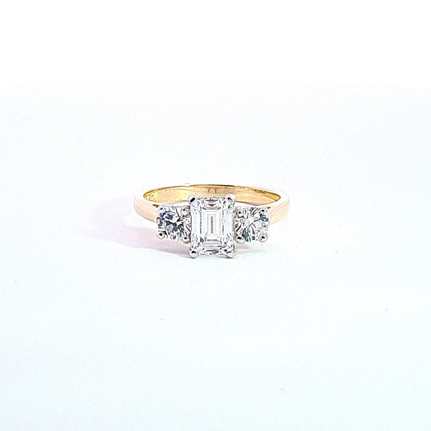 Mixed Style 3 stone CZ ring 37026