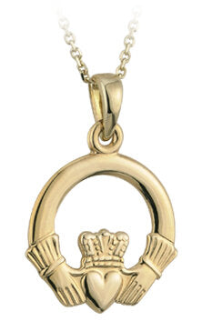 Gold Classic Claddagh pendant + chain 26381