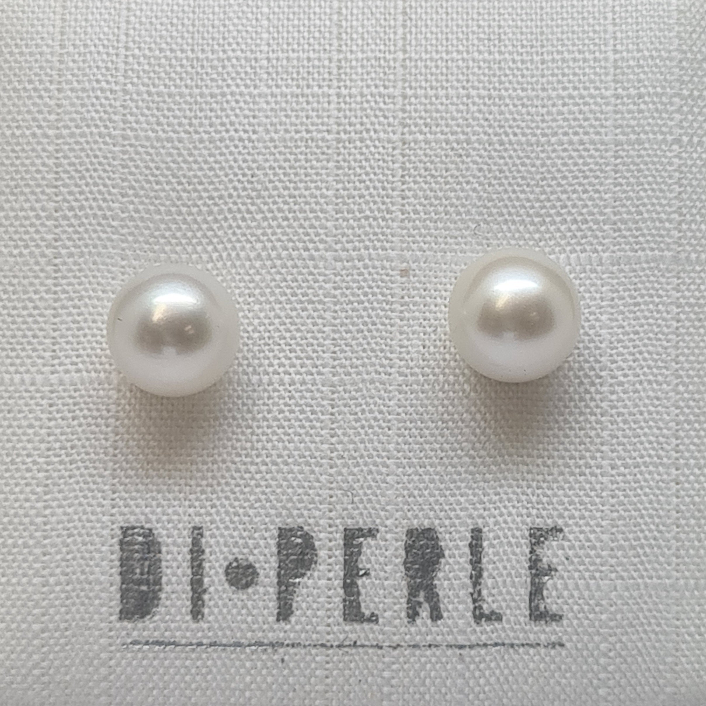 6-6.5mm freshwater pearl earring on saver stud fitting 36900 - Armin Lowe Jewellers