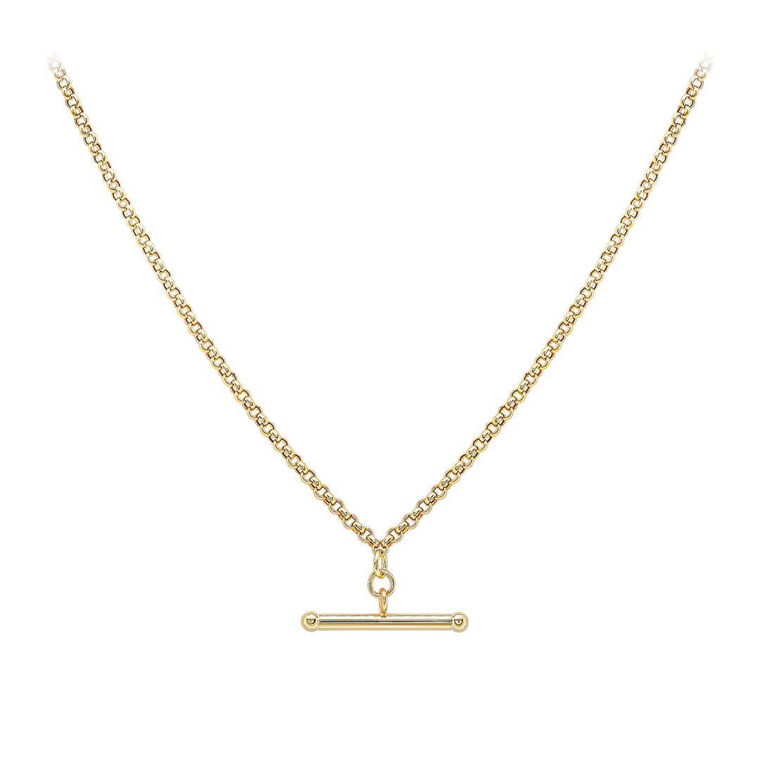9ct gold ladys T-Bar necklace 38868