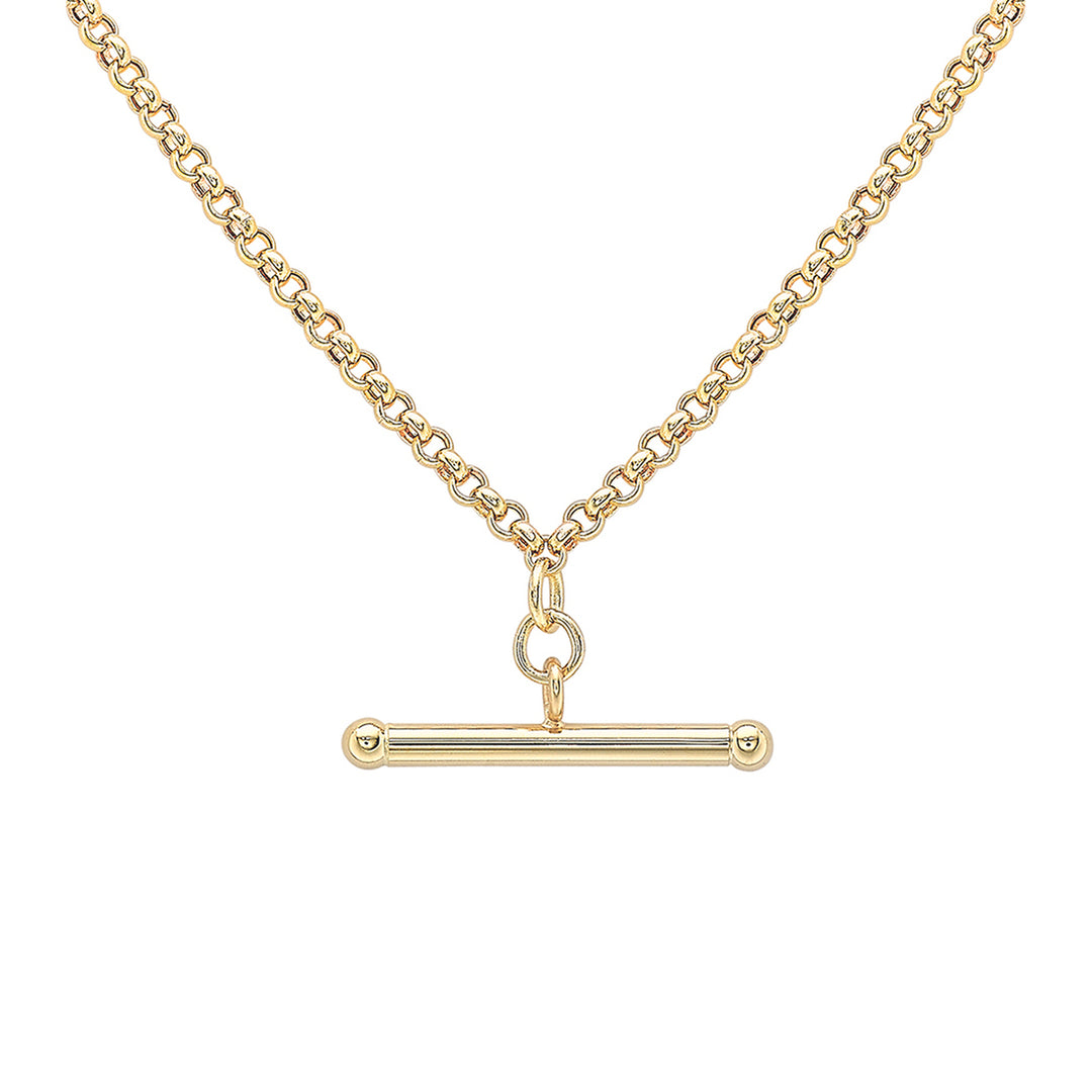 9ct gold ladys T-Bar necklace 38868