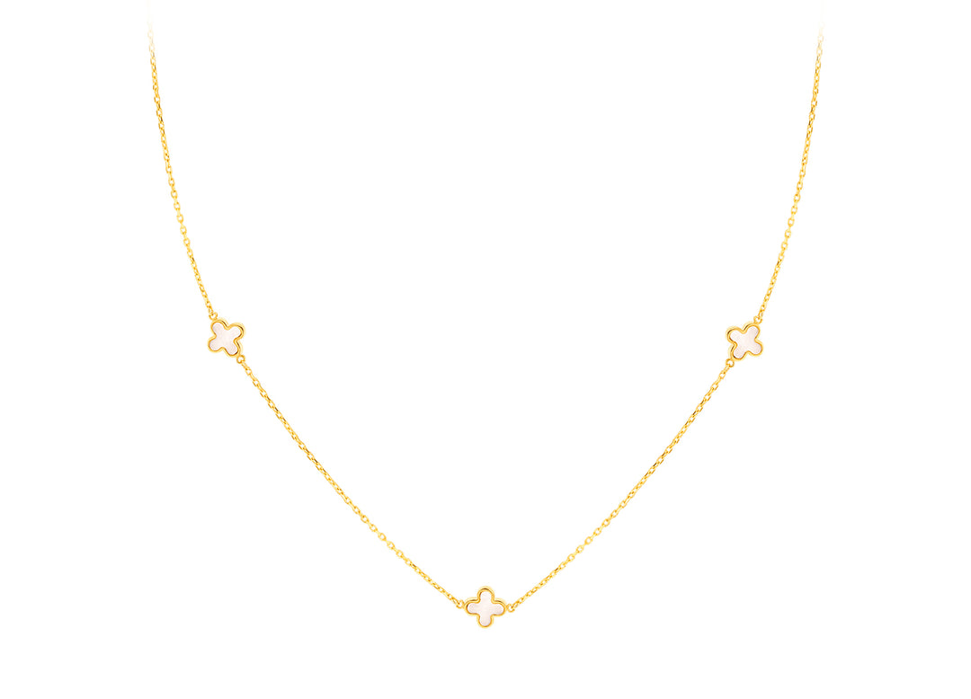 Gold petal station chain 36847 - Armin Lowe Jewellers