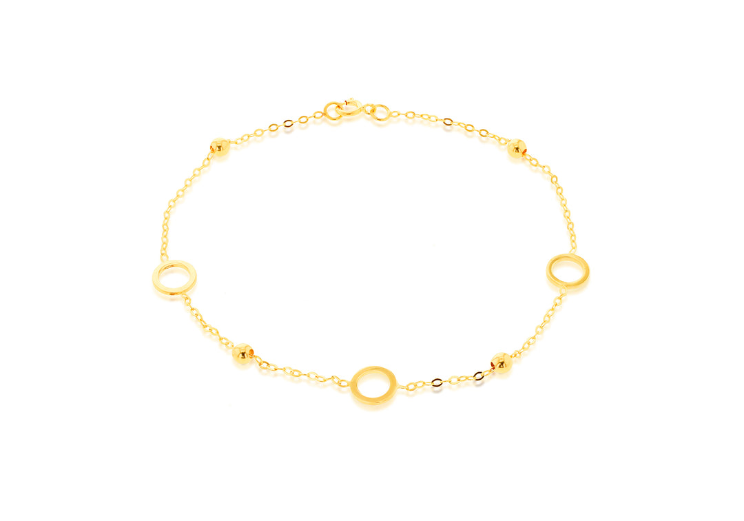 Gold Circle + Bead bracelet 38220