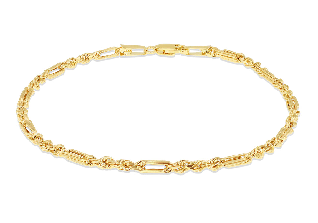 Gold Figaro Rope bracelet 38217