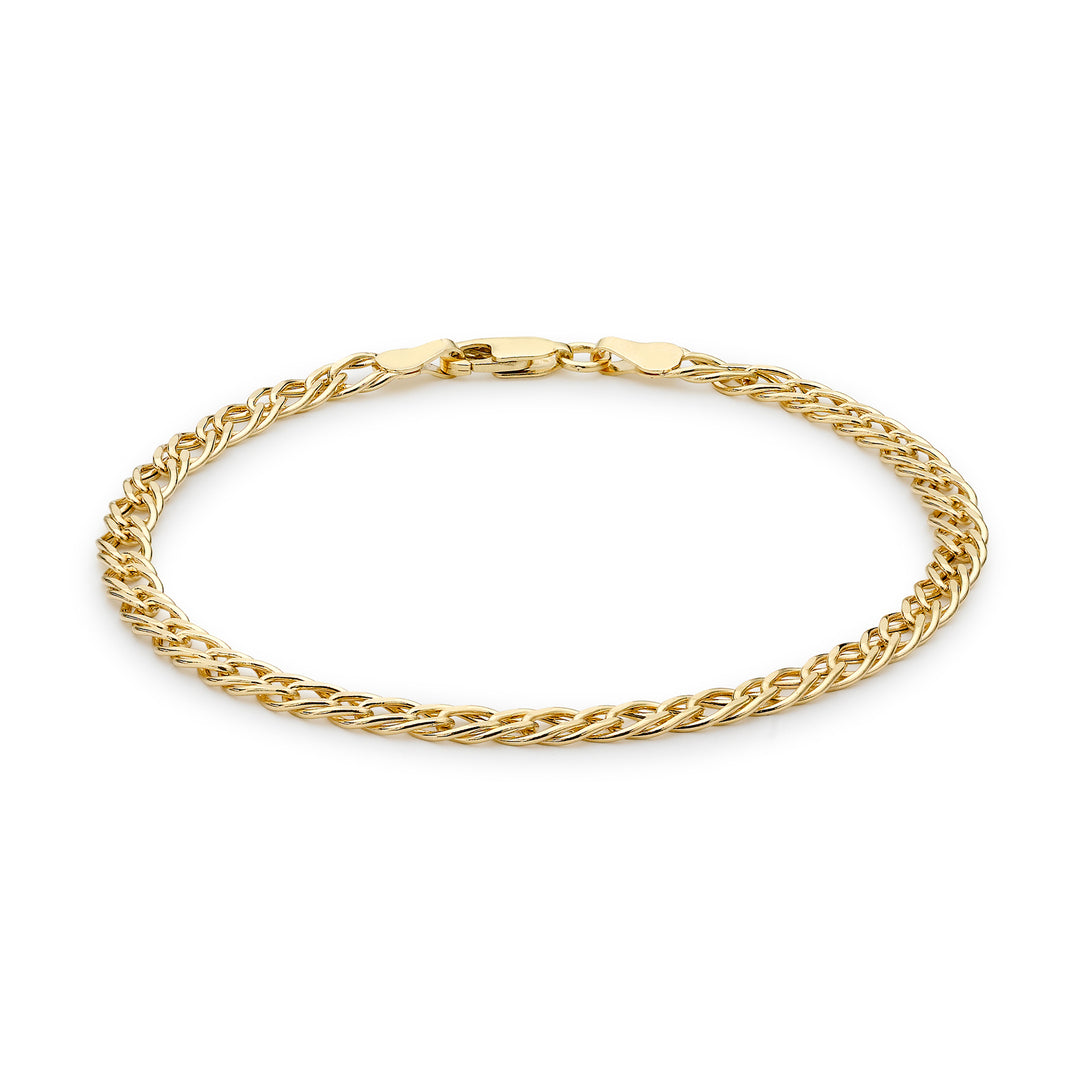 9ct Gold double curb link ladys bracelet 292