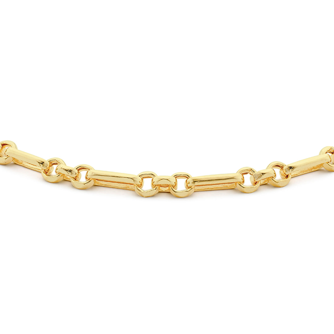 9ct Gold Figaro Bell link ladys bracelet 38866