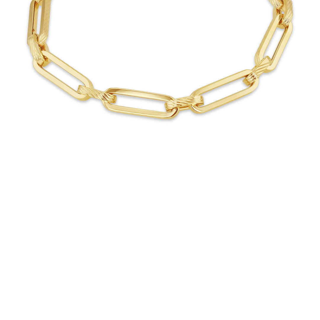9ct gold fancy ladys trombone style link bracelet 38861