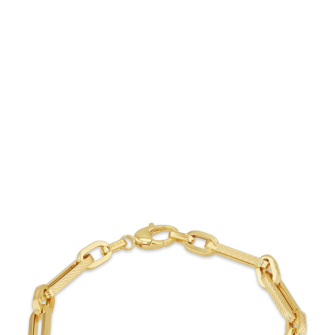 9ct gold fancy ladys trombone style link bracelet 38861
