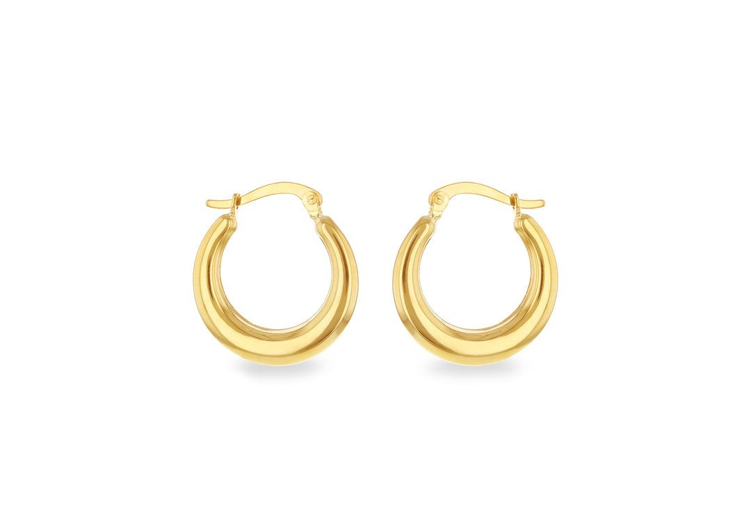 Gold tapered hoop earrings 38261