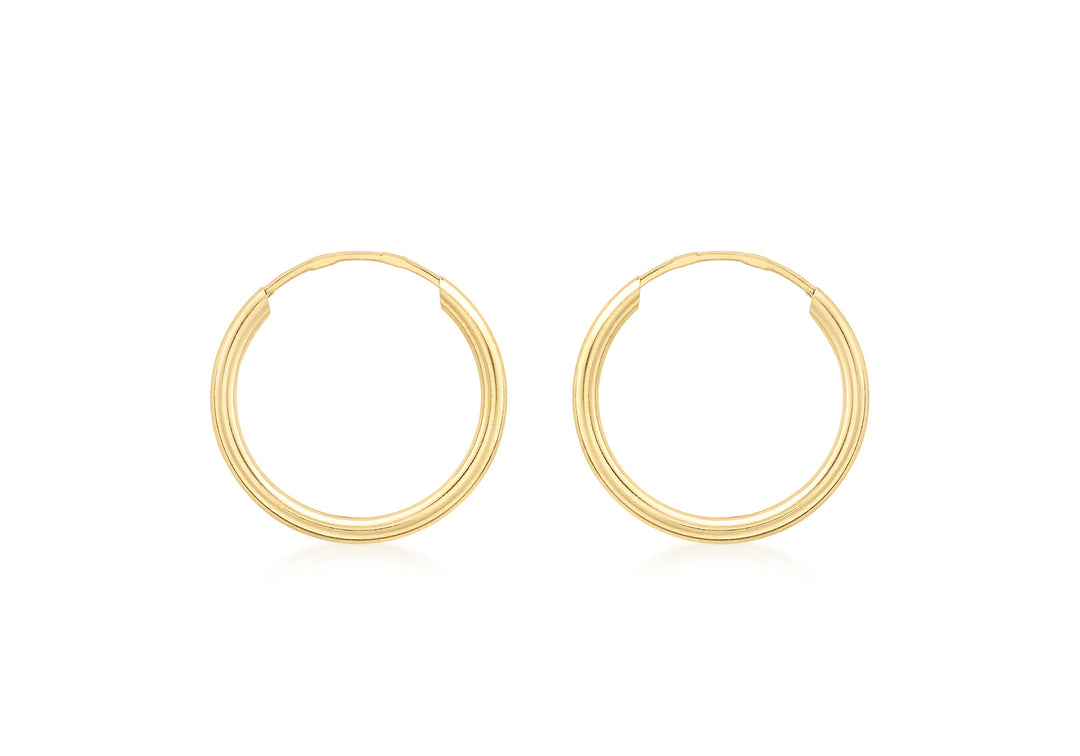 9ct Gold 15mm Sleepers 37039