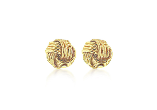 9ct gold textured knot stud earrings 34819