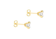 9ct gold 5mm CZ stud earrings 325