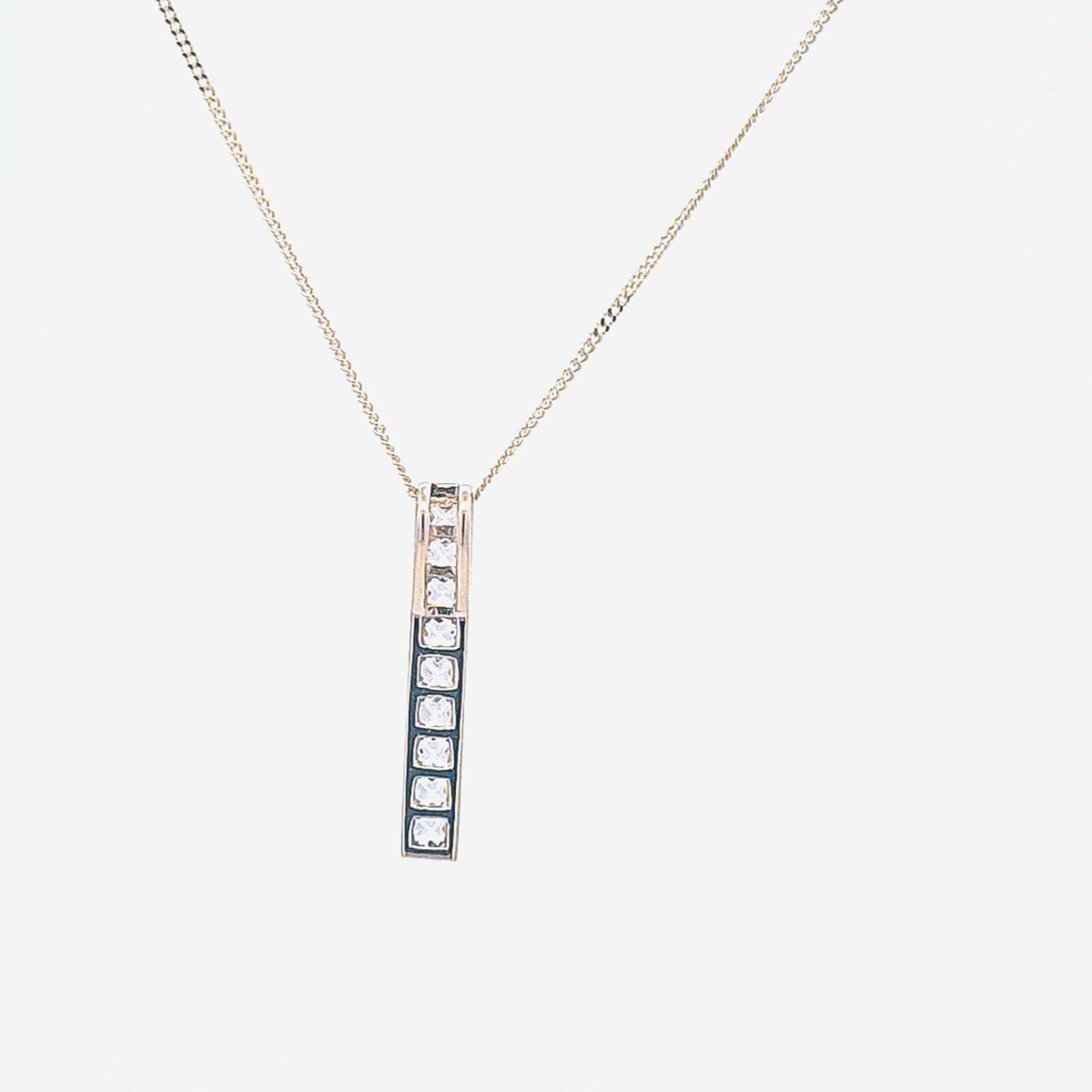 9ct gold drop bar pendant 37378 - Armin Lowe Jewellers