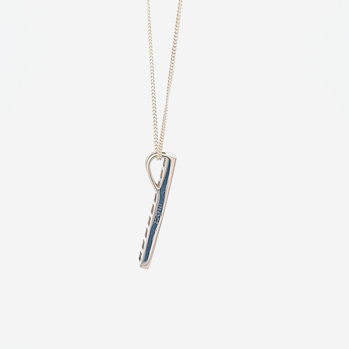 9ct gold drop bar pendant 37378 - Armin Lowe Jewellers