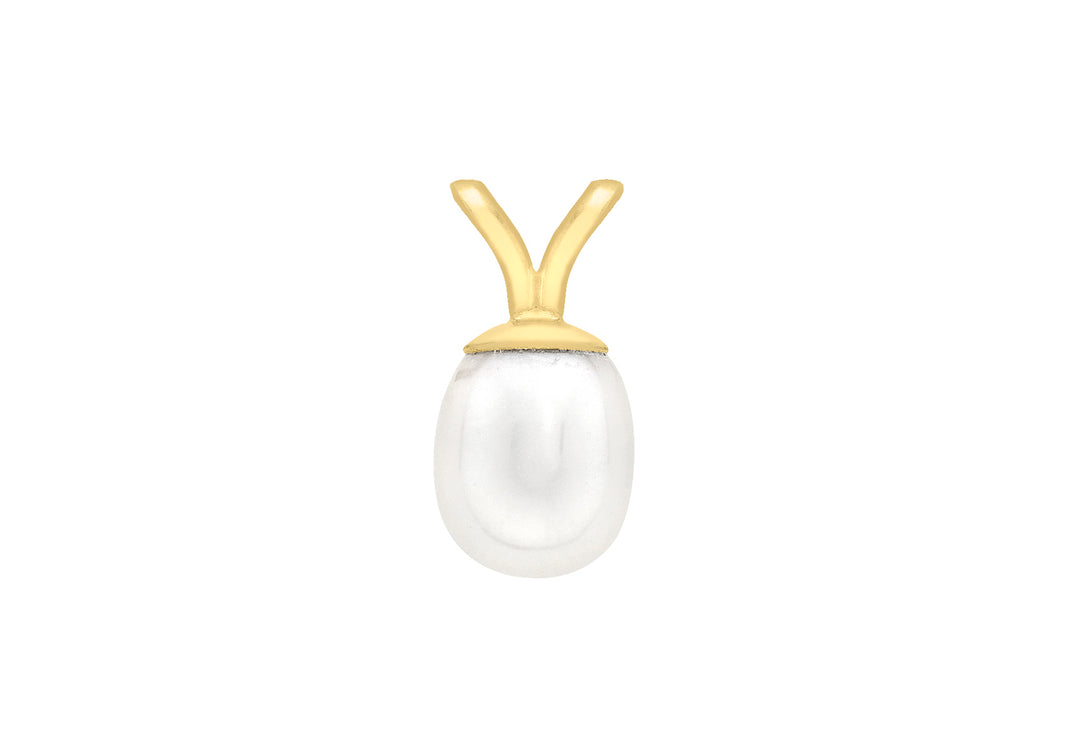 9ct yellow gold freshwater pearl pendant 341