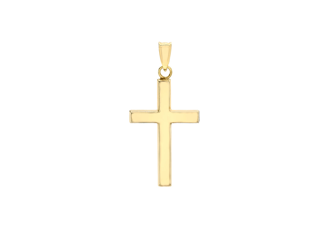 Plain gold polished cross 38216
