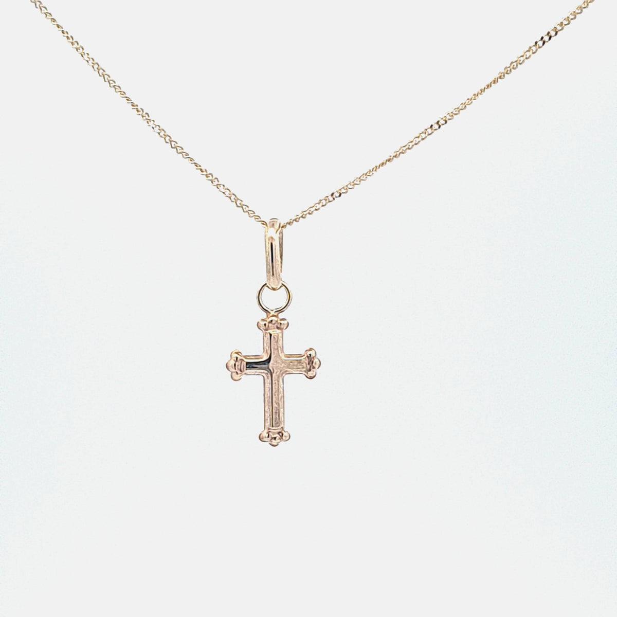 Small gold cross on chain 347 - Armin Lowe Jewellers