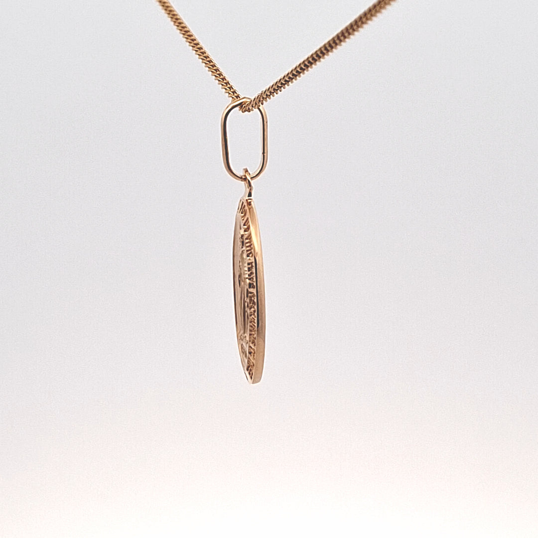 Large oval Gold Miraculous medal & chain 38203