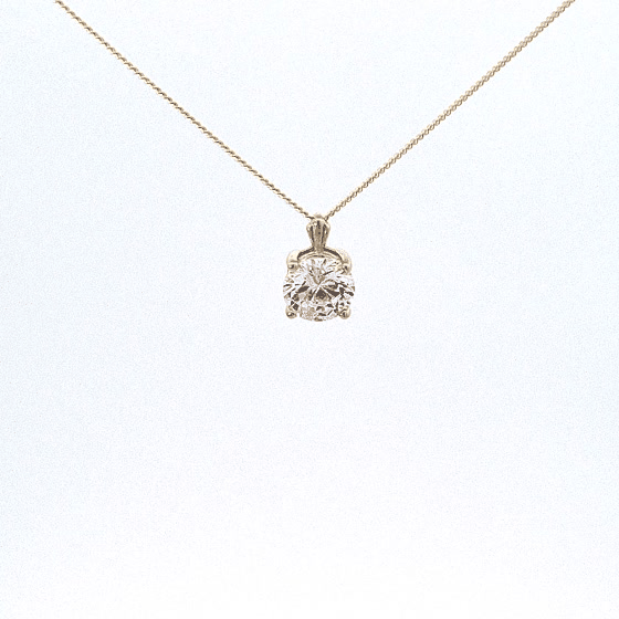 Gold CZ solitaire pendant 37568 - Armin Lowe Jewellers