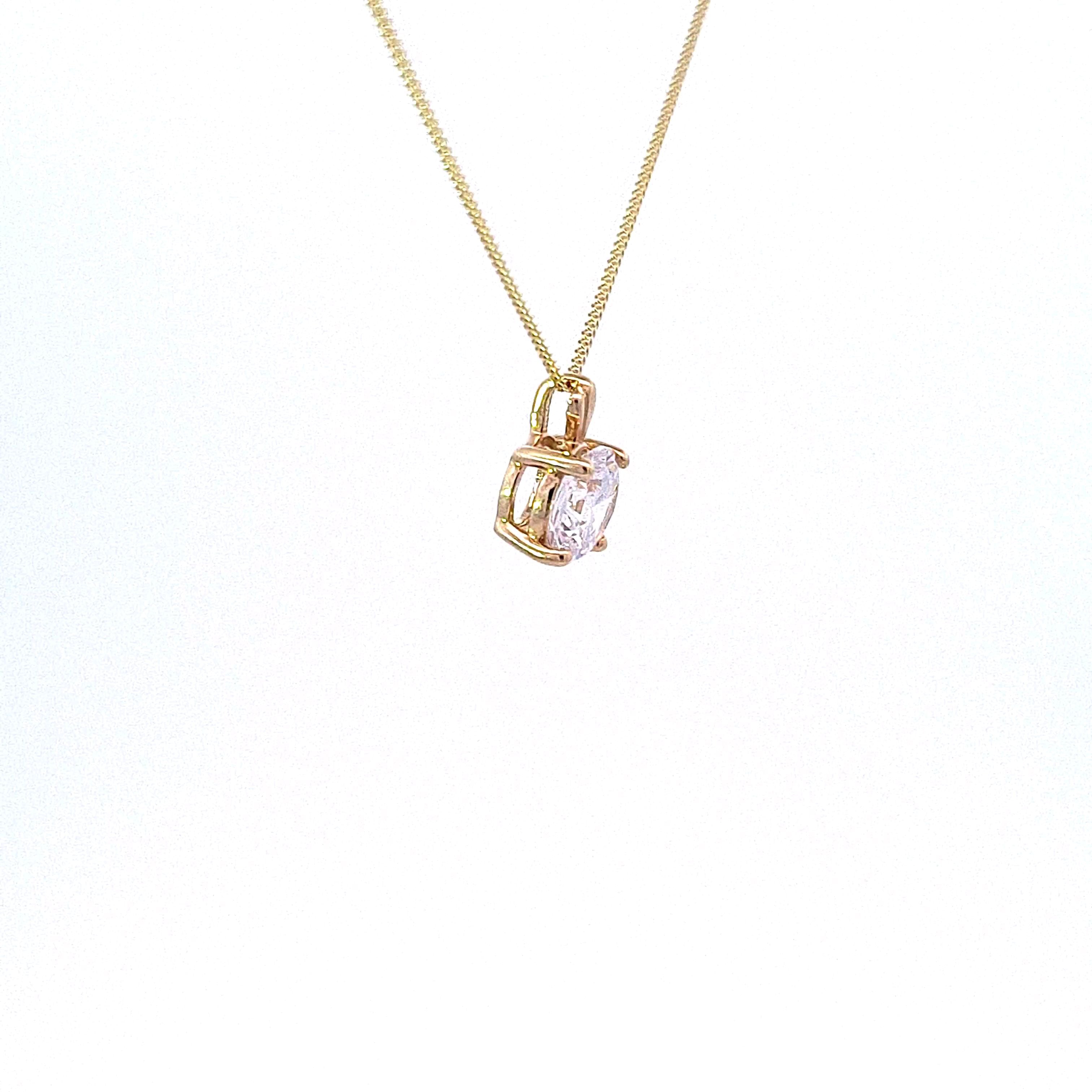 Gold CZ solitaire pendant 37568 - Armin Lowe Jewellers