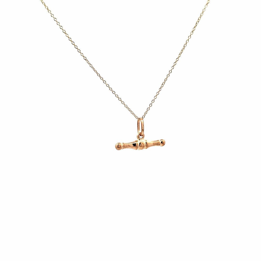9ct gold T-bar pendant 38848