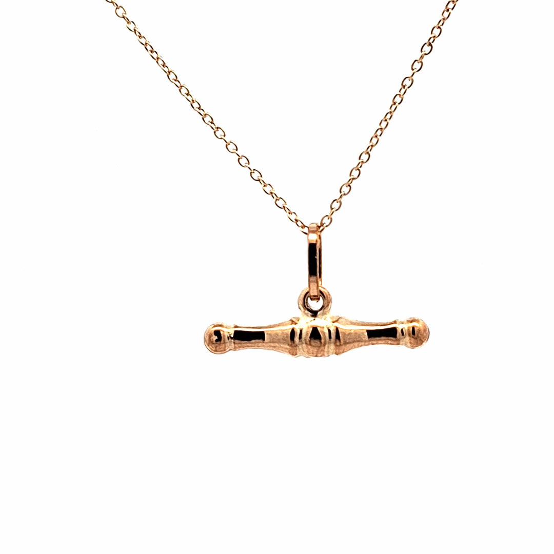 9ct gold T-bar pendant 38848