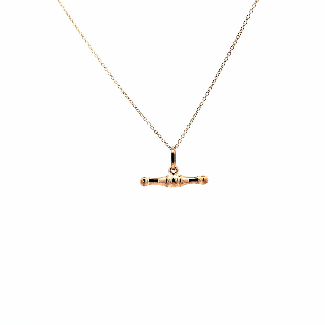 9ct gold T-bar pendant 38848