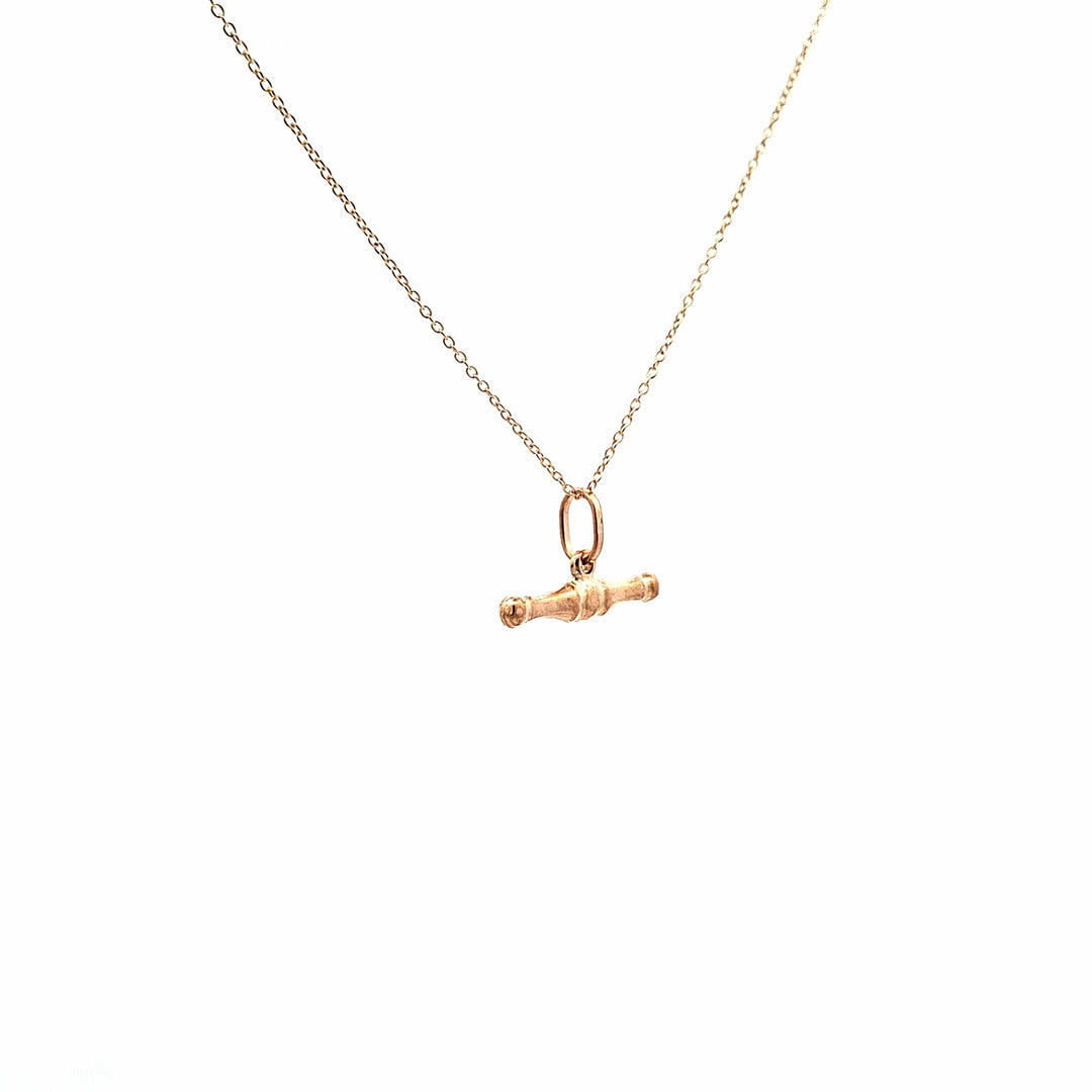 9ct gold T-bar pendant 38848