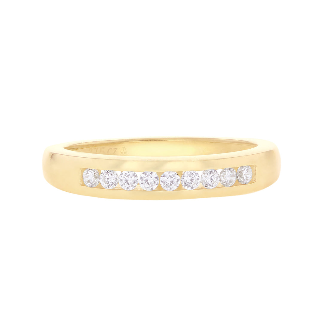 Gold white stone eternity ring 38871