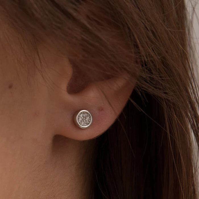 sterling silver sparkly stud earrings 38819
