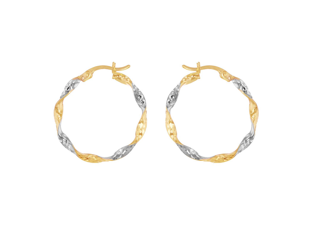 Two colour gold hoop earrings 37573 - Armin Lowe Jewellers