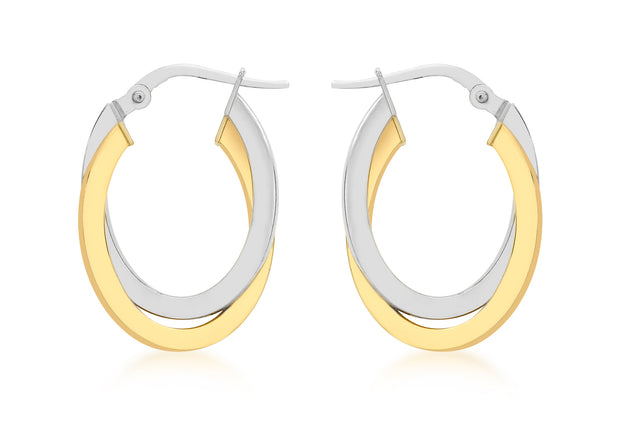 Gold 2 tone oval hoop earrings 2415