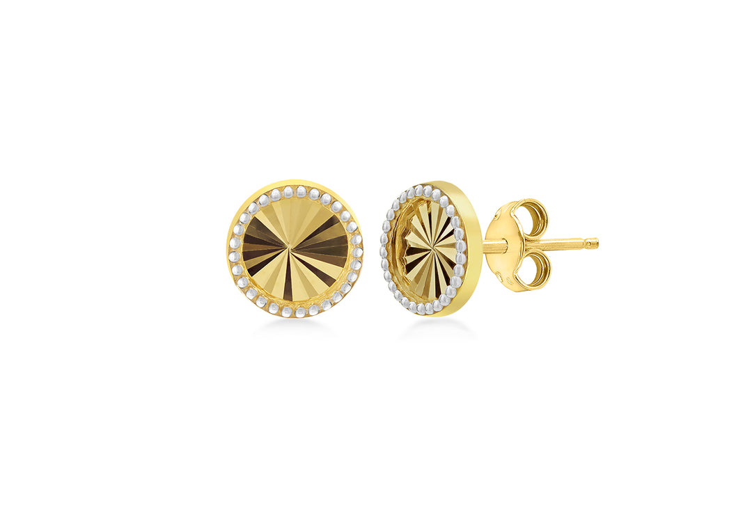 Gold Rainbow stud earrings 37384