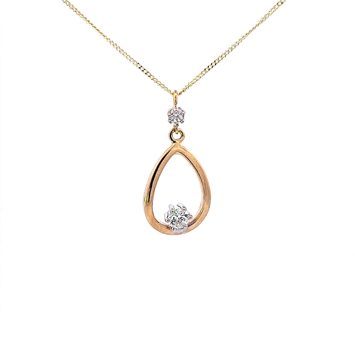 Gold Pear pendant 37576 - Armin Lowe Jewellers