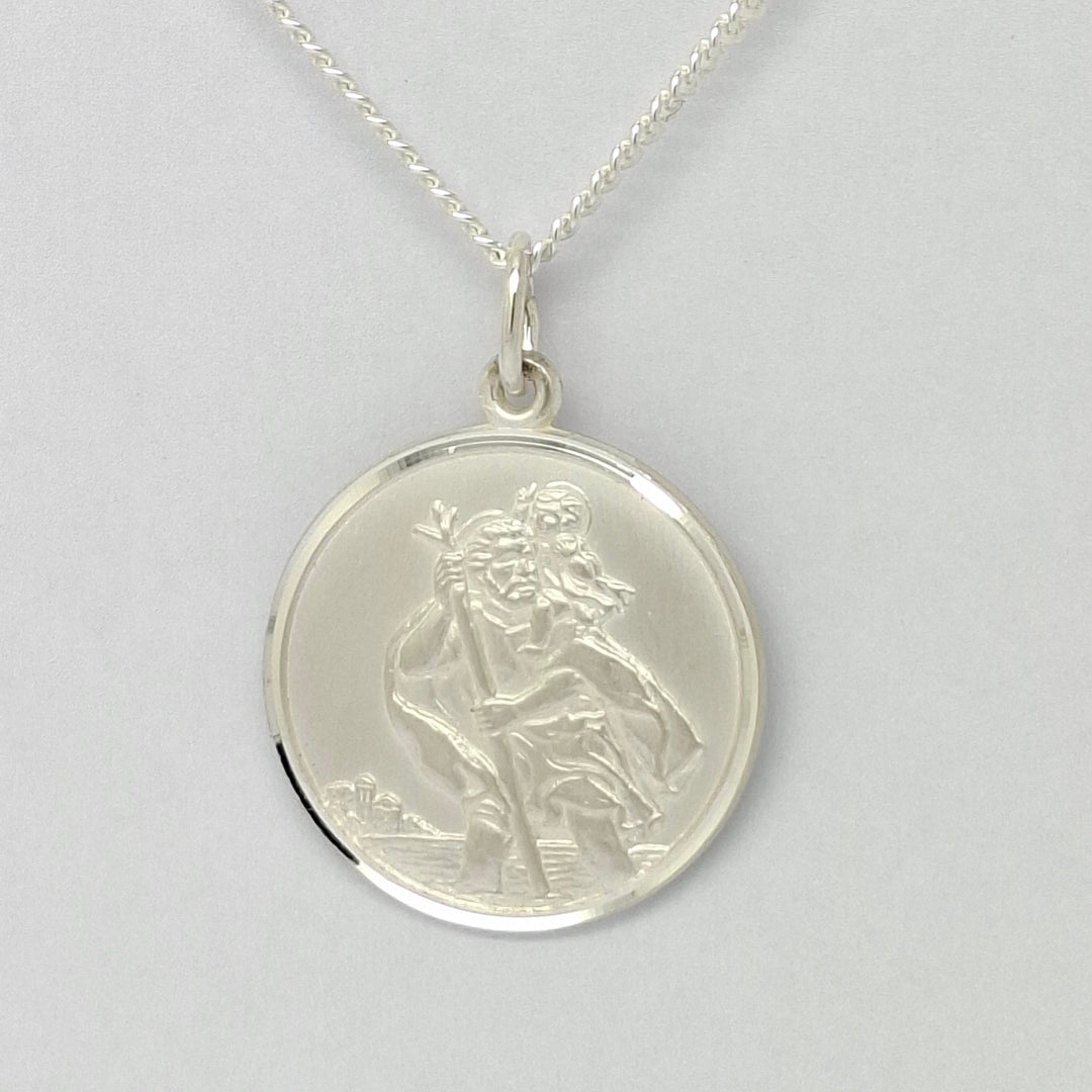 22mm St. Christopher medal and chain 38665