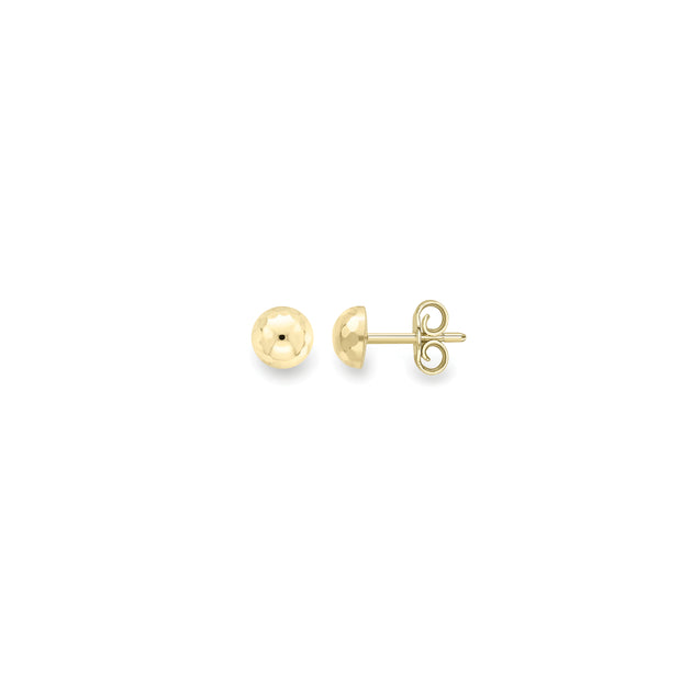 Gold Faceted 5mm domed stud earrings 36750