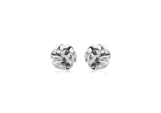 White gold knot earrings 36868