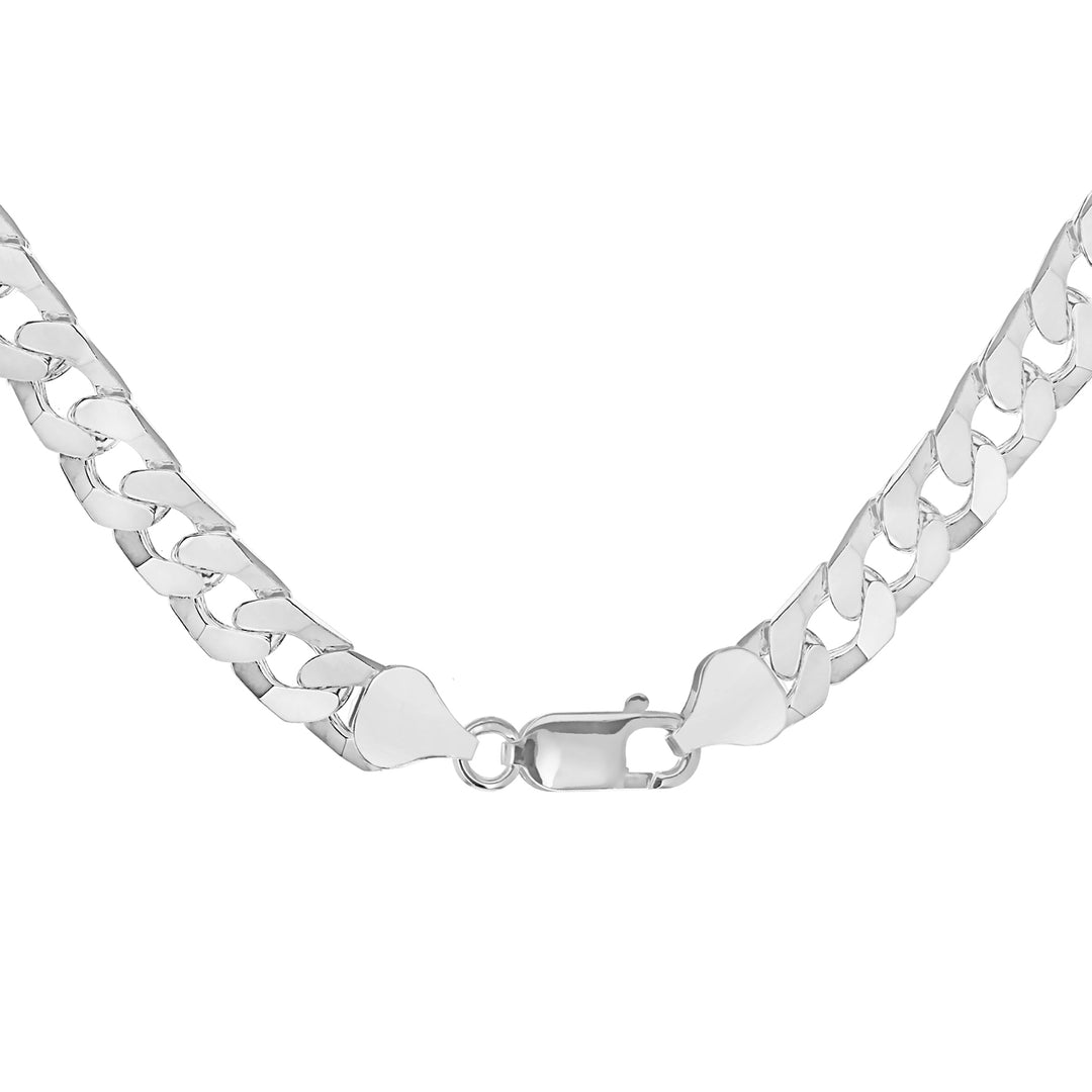 Gents flat square link curb chain in sterling silver 38883