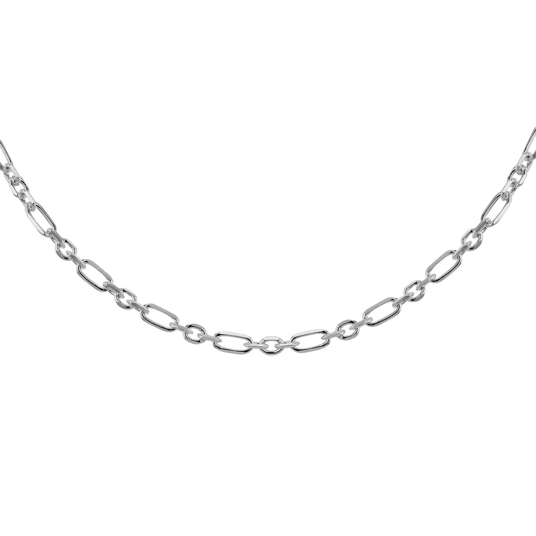 Fancy Bell link ladys necklet in sterling silver 38896