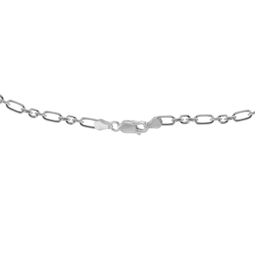 Fancy Bell link ladys necklet in sterling silver 38896