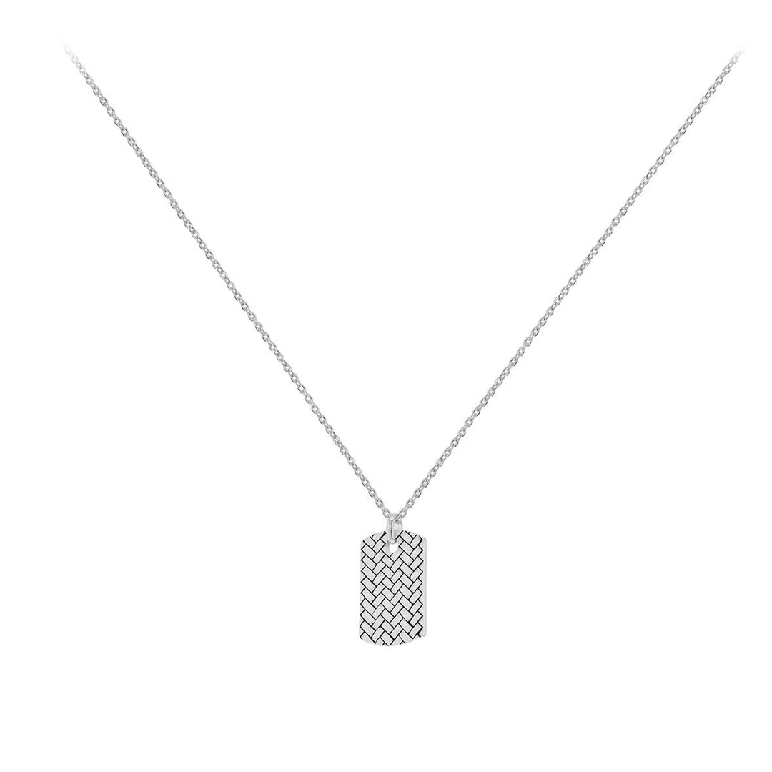Gents braided Dog tag pendant in sterling silver 38882