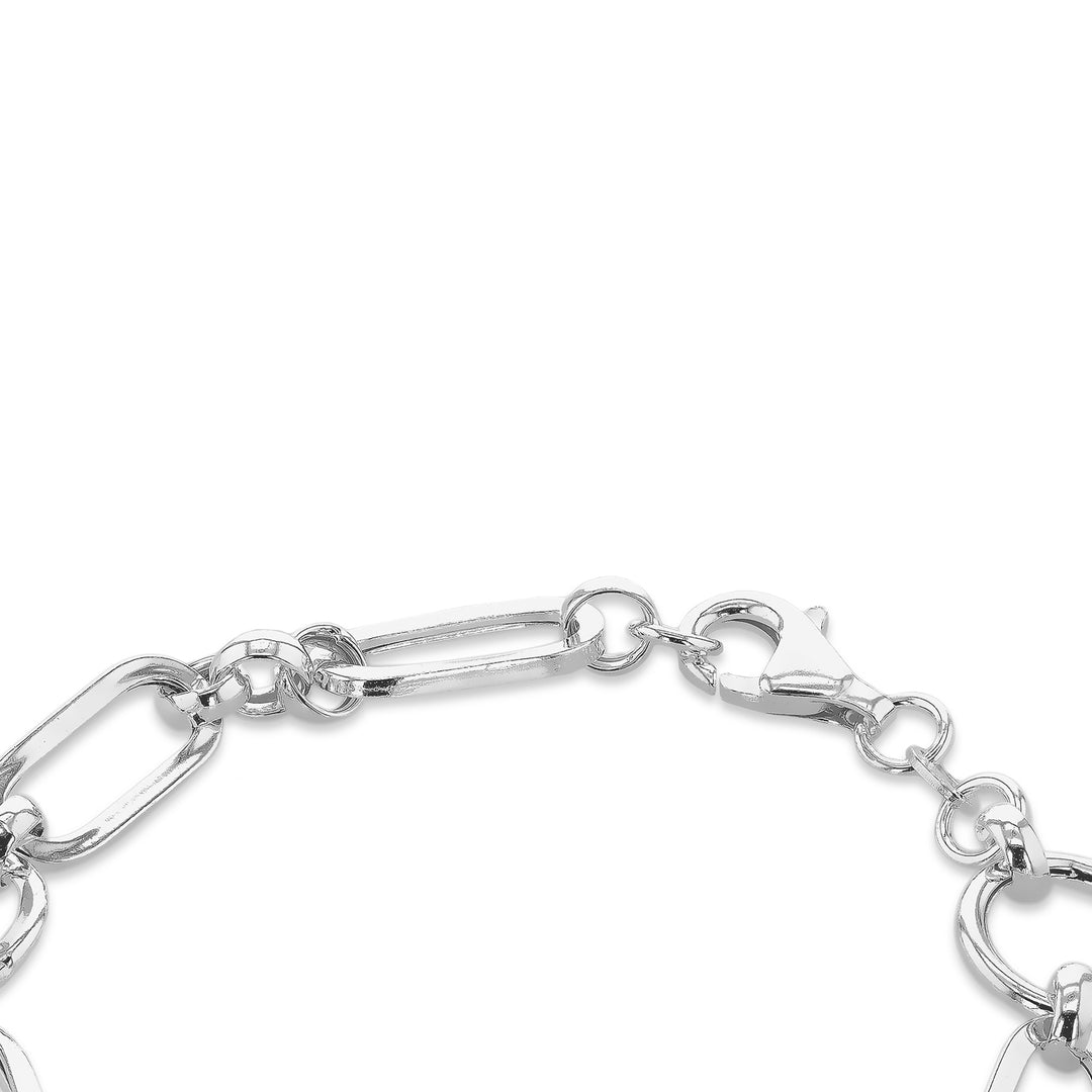 Ladys circle paper link sterling silver bracelet 38893