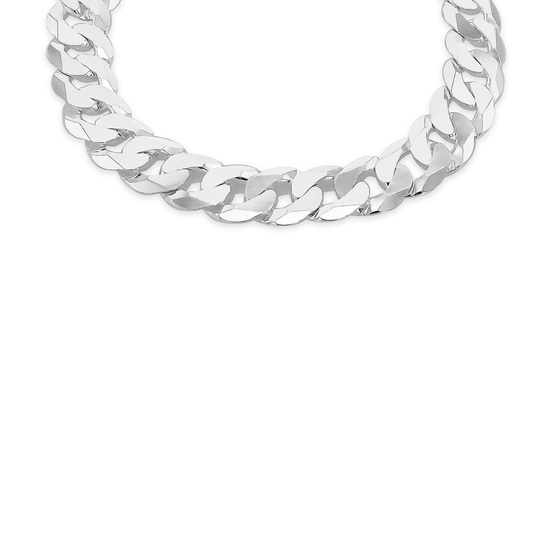 gents heavy sterling silver curb bracelet 38884