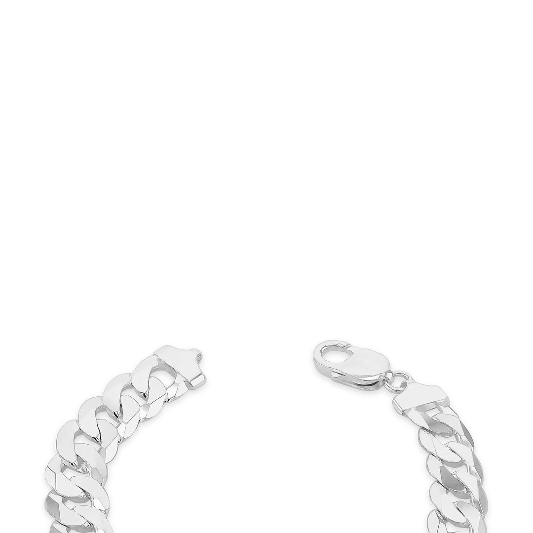 gents heavy sterling silver curb bracelet 38884
