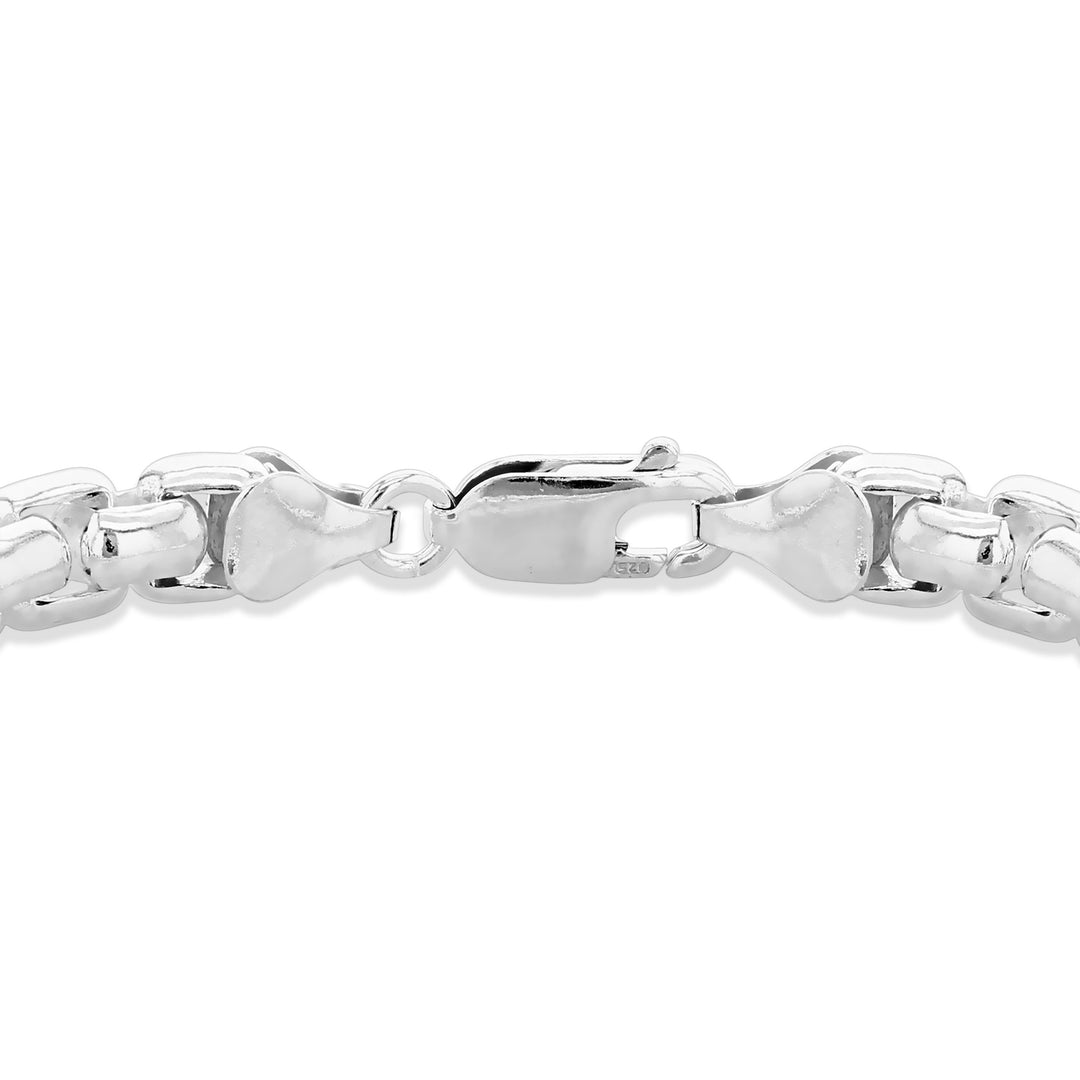 Gents rounded box link chunk sterling silver bracelet 38881