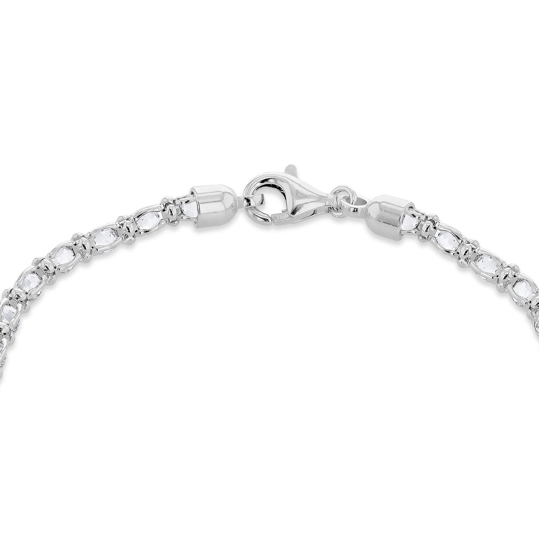 Sterling silver fancy basket bead 8"/20cm bracelet 38892