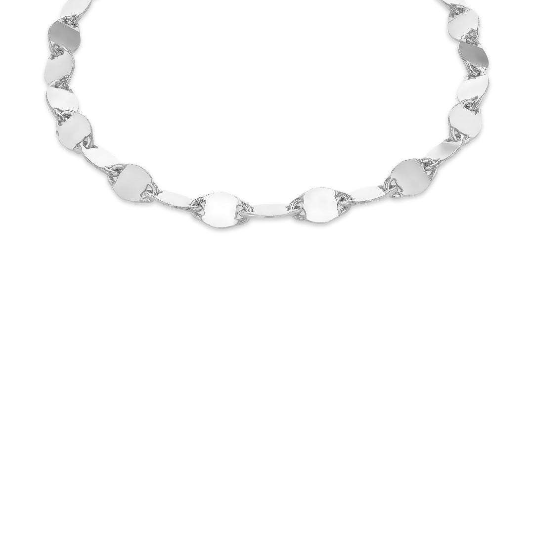 Ladys fancy flat sterling silver bracelet 38885
