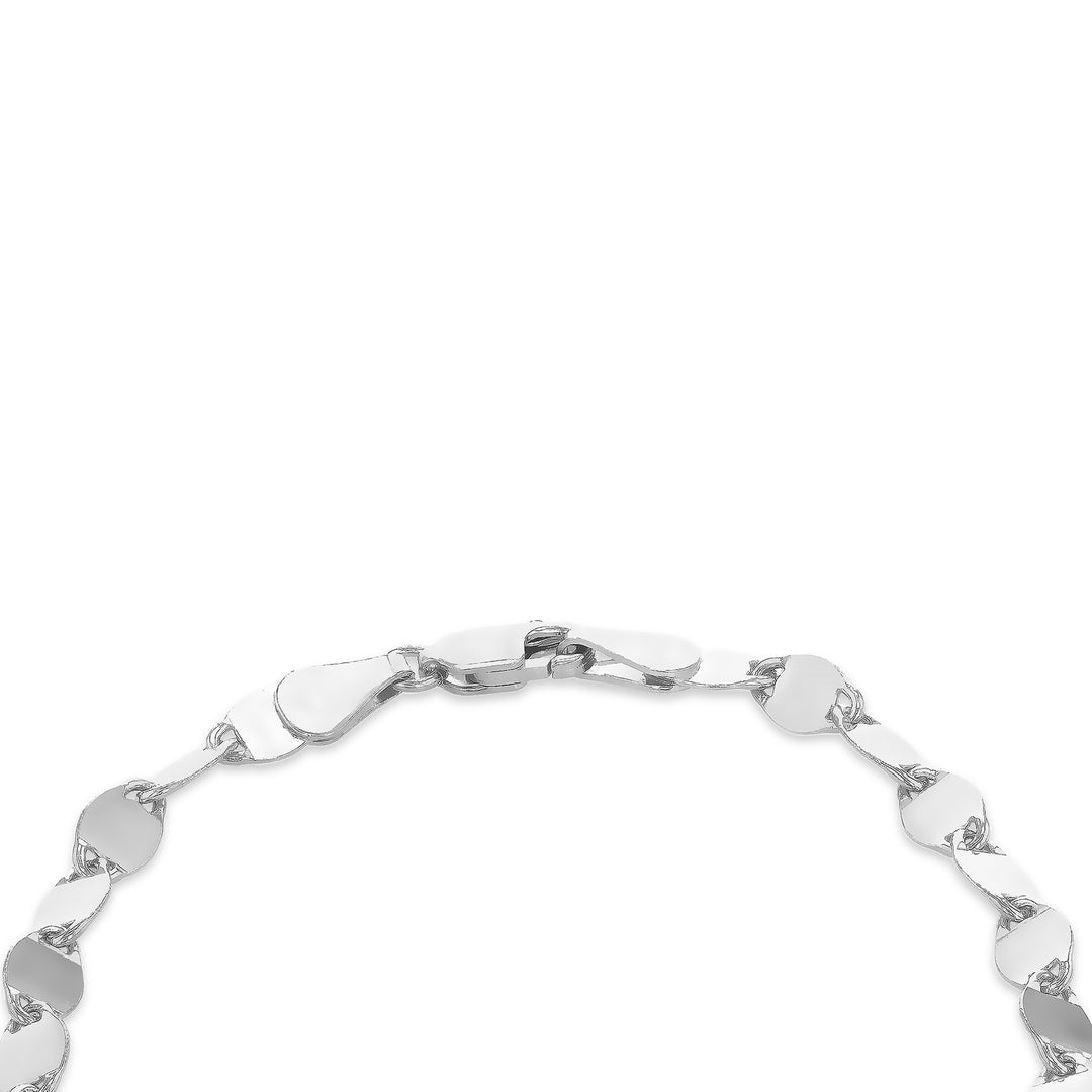 Ladys fancy flat sterling silver bracelet 38885