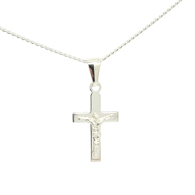 Silver flat Ccrucifix on cahin Armin Lowe